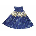 Navy Ladies Hawaiian Tropical Print Hula Skirt